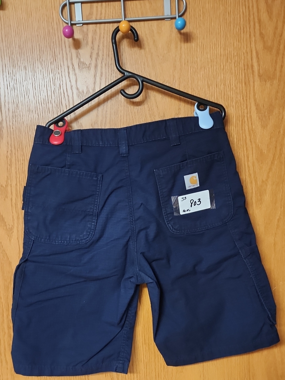 Carhartt Cargo Navy Work Shorts mens 33 number 803